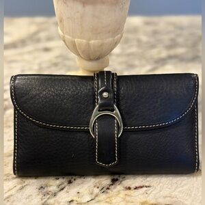 Dooney & Bourke 1975 Anniversary Edition Pebble Grain Black Leather Wallet